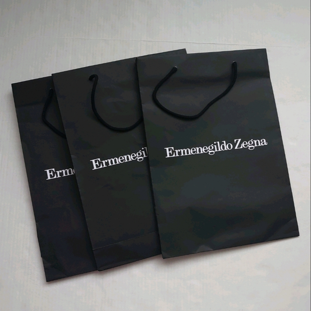 ERMENEGILDO ZEGNA Bundle Set of 3 shopping paper bags black